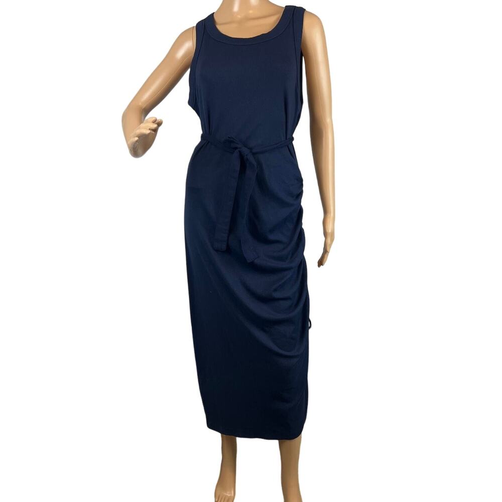 Michael Stars Hope Midi Dress Ultra Rib Admiral Blue 2X NWT Coastal Casual
